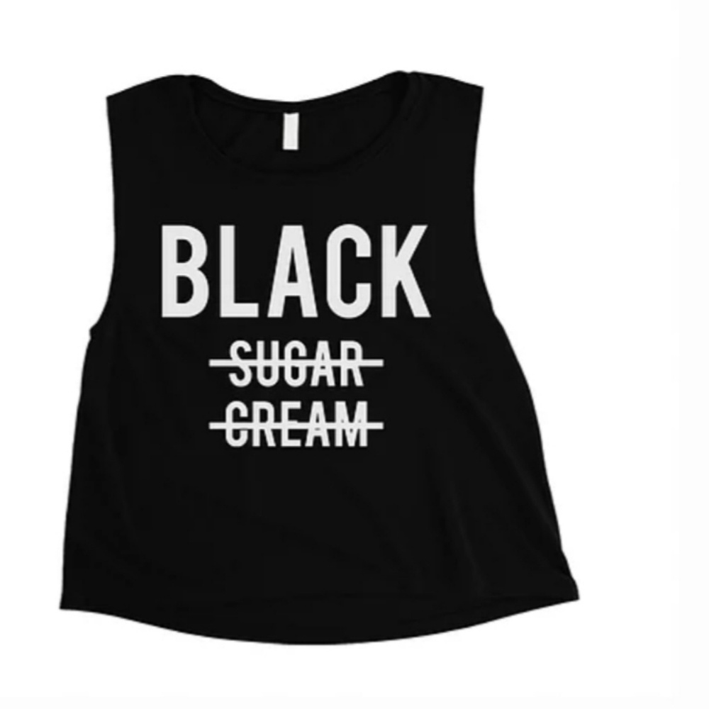 Black cropped muscle  tank black lives matter